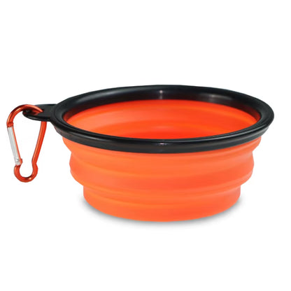 Wellfine Water Proof Silicone Collapsible Dog Bowl Plastic Pet Feeder for Cat Food Foldable Travel Cat Bowl