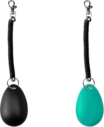 Dog Clicker for Training with Wrist Strap, Dog Clicker Trainer Tools | Training Clicker for Puppy, Cat, Potty, Bird, Horse, Pet, Behavior Aids, 2 Pack Black and Green