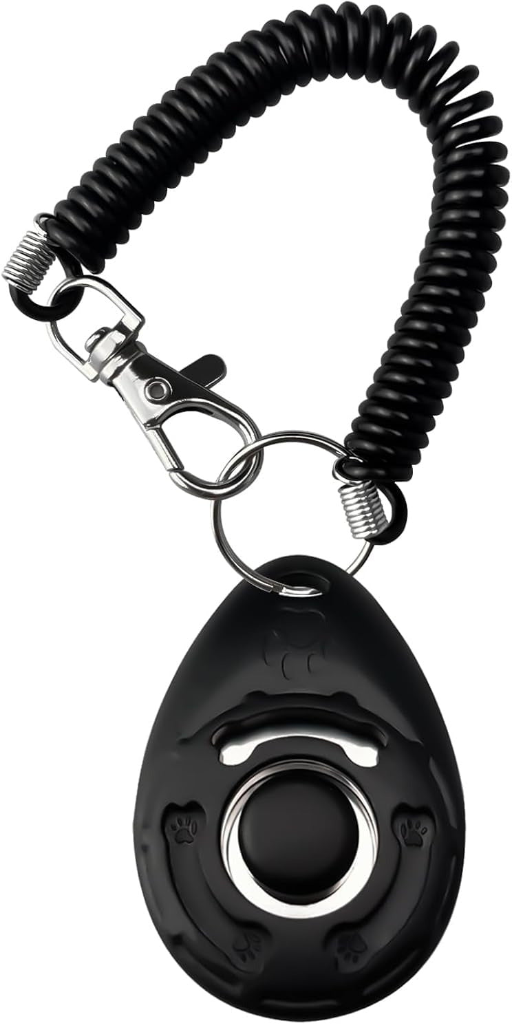 Dog Clicker for Training with Wrist Strap, Dog Clicker Trainer Tools | Training Clicker for Puppy, Cat, Potty, Bird, Horse, Pet, Behavior Aids, 2 Pack Black and Green