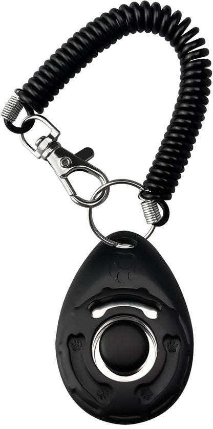 Dog Clicker for Training with Wrist Strap, Dog Clicker Trainer Tools | Training Clicker for Puppy, Cat, Potty, Bird, Horse, Pet, Behavior Aids, 2 Pack Black and Green
