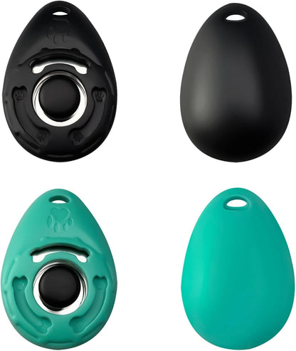 Dog Clicker for Training with Wrist Strap, Dog Clicker Trainer Tools | Training Clicker for Puppy, Cat, Potty, Bird, Horse, Pet, Behavior Aids, 2 Pack Black and Green
