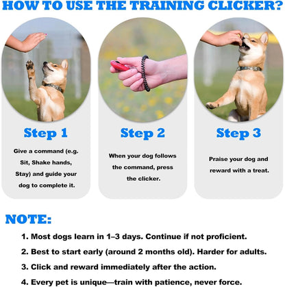 Dog Clicker for Training with Wrist Strap, Dog Clicker Trainer Tools | Training Clicker for Puppy, Cat, Potty, Bird, Horse, Pet, Behavior Aids, 2 Pack Black and Green