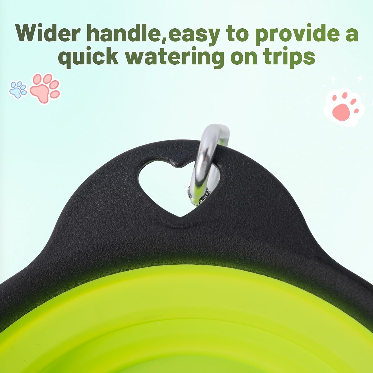 Dog Bowls Collapsible Pet Travel Feeder, 2Pack Integrated Molded Reinforced Rim Cat Water Dish Lightweight Foldable Food Dispenser for Pets Walking Parking Camping,Green and Blue,Small
