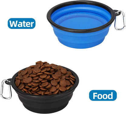 Wellfine Water Proof Silicone Collapsible Dog Bowl Plastic Pet Feeder for Cat Food Foldable Travel Cat Bowl