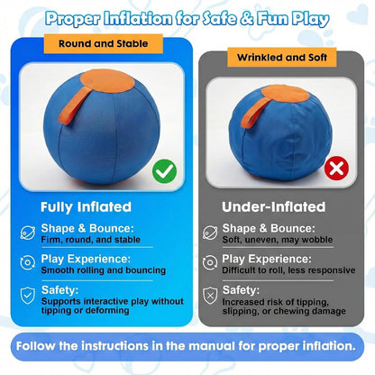 Portable 22-Inch Herding Ball for Dogs Australian Shepherds, Dog Herding Ball Outdoor Training Set for Working Animals with Durable Oxford Fabric Cover, Air Pump, Storage Bag & Gift Box Included
