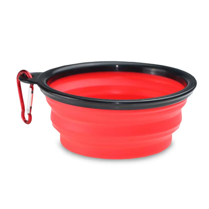 Wellfine Water Proof Silicone Collapsible Dog Bowl Plastic Pet Feeder for Cat Food Foldable Travel Cat Bowl
