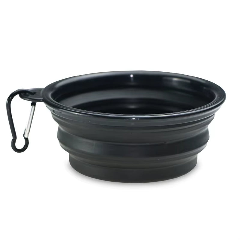 Wellfine Water Proof Silicone Collapsible Dog Bowl Plastic Pet Feeder for Cat Food Foldable Travel Cat Bowl