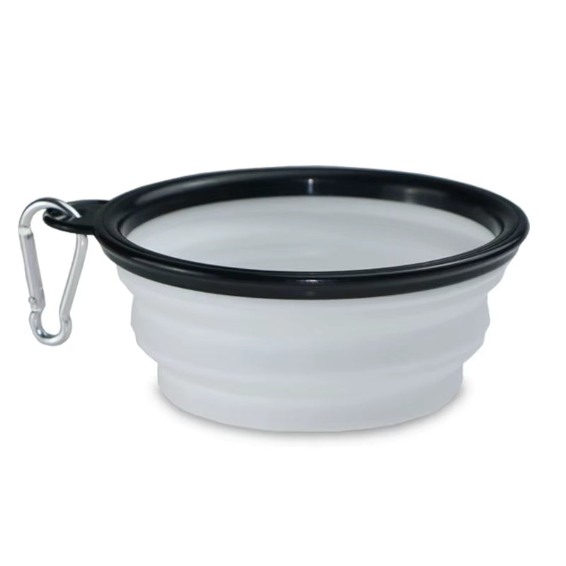 Wellfine Water Proof Silicone Collapsible Dog Bowl Plastic Pet Feeder for Cat Food Foldable Travel Cat Bowl