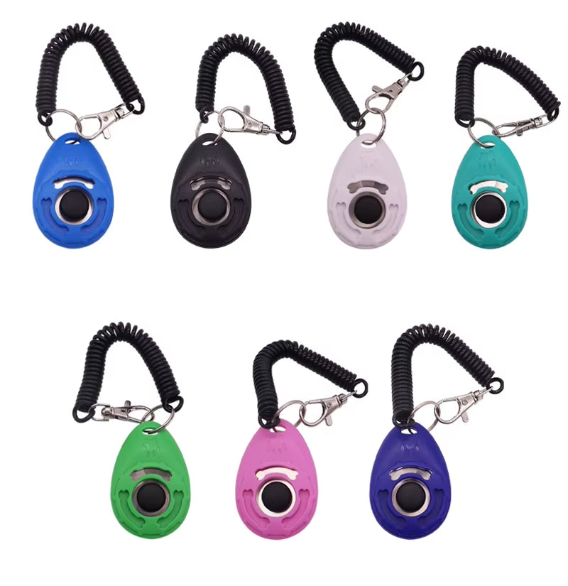 Manufacturer Customized Logo Pet Training Dog Trainer Clicker Manual Wrist Strap Ring Clicker Press Training