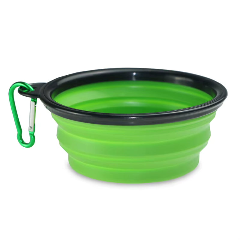Wellfine Water Proof Silicone Collapsible Dog Bowl Plastic Pet Feeder for Cat Food Foldable Travel Cat Bowl